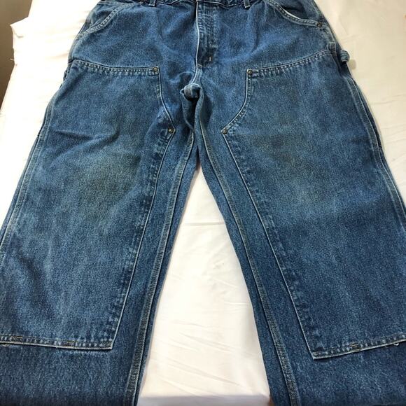 Carhartt mens 38x32 double knee dungaree fit carpenter jeans B73 DST vintage - Picture 9 of 11